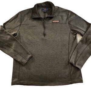 Vineyard Vines Men's Quarter-Zip Pullover - Size Medium - Gray